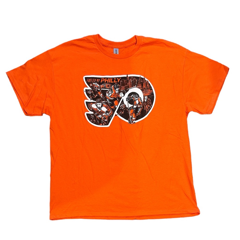 Philadelphia Flyers Fueled By Philly Logo with Players in the Emblem